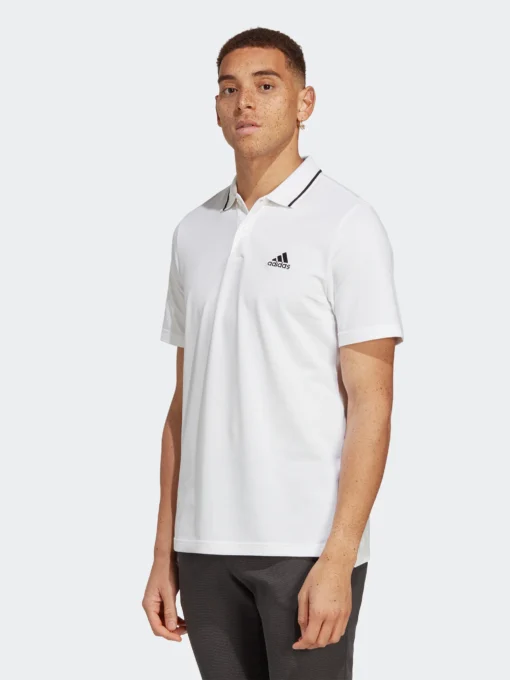 Essentials Piqué Small Logo Polo Shirt - White IC9315 https://mastersportdz.store original Algerie DZ