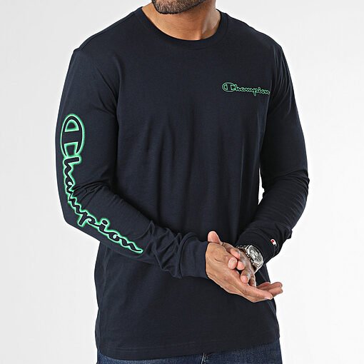 Tee Shirt Manches Longues Champion Neon Spray Sky Captain 218485-BS501 https://mastersportdz.store original Algerie DZ
