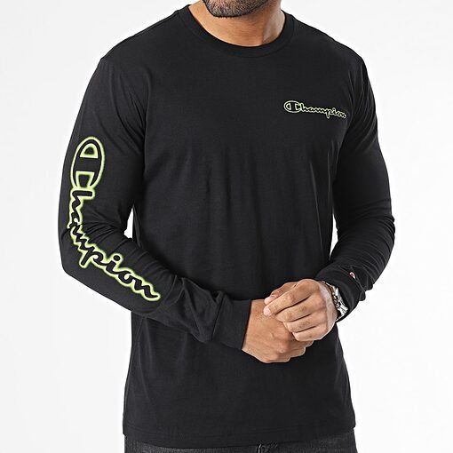 Tee Shirt Manches Longues Champion Neon Spray Sky Captain 218485-KK001 https://mastersportdz.store original Algerie DZ